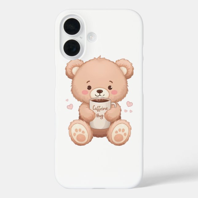Cosy Coffee Loving Bear Illustration Case-Mate iPhone Case (Back)