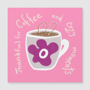 Cosy coffee mug with large flower and quote