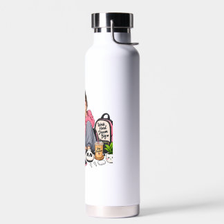 Cosy Coffee Study Girl – Work Hard Dream Big Water Bottle