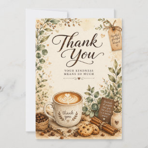 Cosy Coffee Thank You Card for Friends and Coffee 