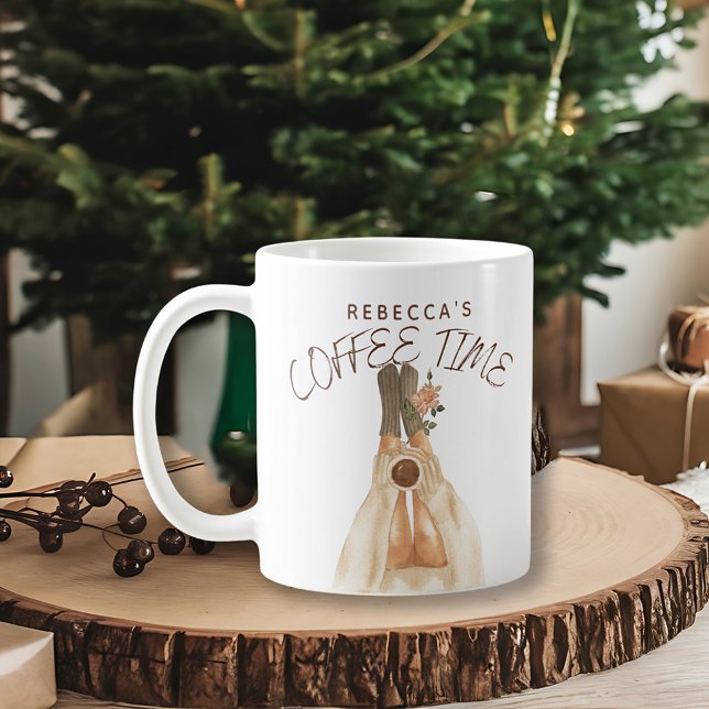 Cosy Coffee Time Socks Watercolor Holiday Mug (Creator Uploaded)