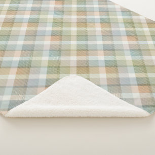 Cosy colourful tartan Sherpa Blanket