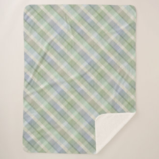 Cosy colourful tartan Sherpa Blanket