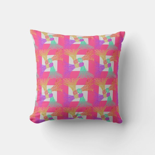 Cosy Colourful Throw Pillow (Front)