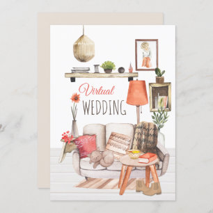 Cosy Comfort of Home Script Virtual Wedding Invitation