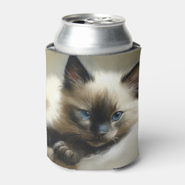 Cosy Companion Siamese Kitten Can Cooler (Can Front)