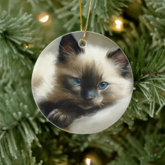 Cosy Companion Siamese Kitten Ceramic Ornament