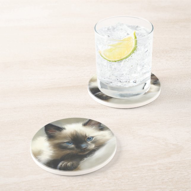 Cosy Companion Siamese Kitten Coaster (Side)