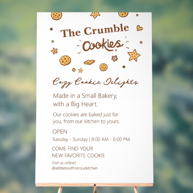 Cosy Cookie Delights Acrylic Sign (Neutral)