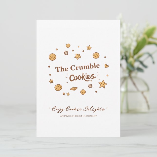 Cosy Cookie Delights  Invitation (Standing Front)