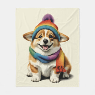 Cosy Corgi Fleece Blanket