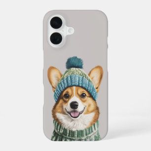 Cosy Corgi in Winter Gear iPhone 16 Case