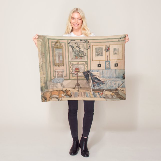 Cosy Corner (by Carl Larsson) Fleece Blanket (In Situ)