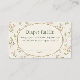 Cosy Cottage Floral Baby Shower Diaper Raffle Enclosure Card
