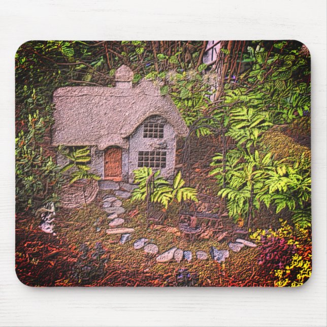 Cosy Cottage Flower Garden Nature Art  Mouse Pad (Front)