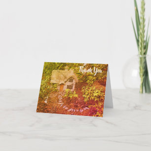 Cosy Cottage Garden Nature Art Thank You Card