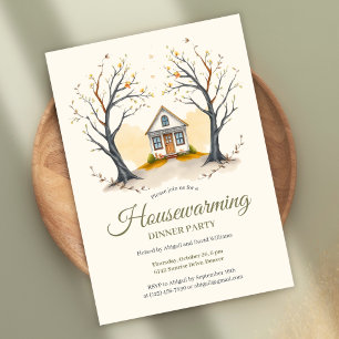 Cosy Cottage Housewarming Dinner Party Invitation