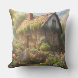 Cosy Cottage Throw Pillow