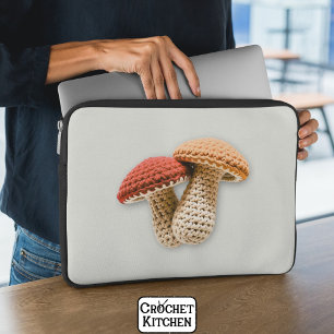 Cosy Cottagecore Crochet Mushroom Fairy Garden Laptop Sleeve