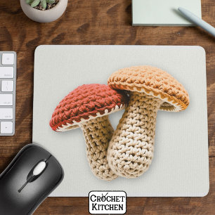 Cosy Cottagecore Crochet Mushroom Fairy Garden  Mouse Pad