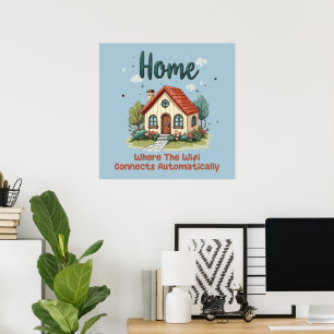 Cosy Cottagecore Home Whimsical House Art Poster