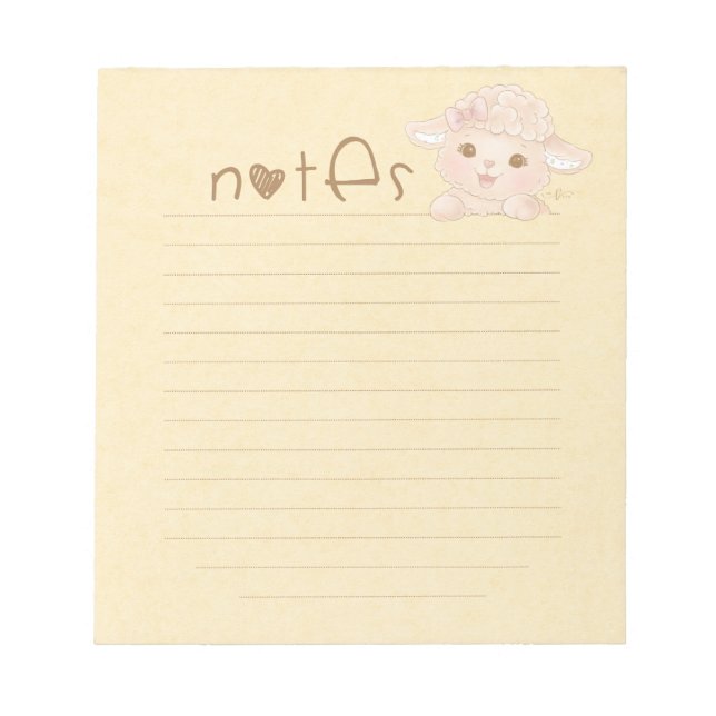 Cosy Cottagecore Lamb Writing Notepad (Front)