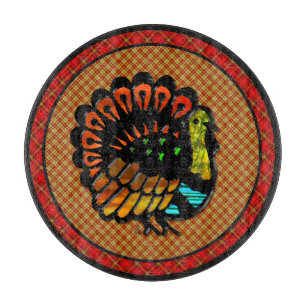 Cosy Country Turkey Plaid Charcuterie Board