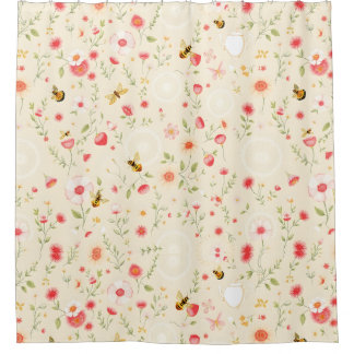 Cosy Countryside Shower Curtain – Cottagecore 