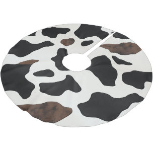 Cosy Cow Print featuring Cow Patches Brushed Polyester Tree Skirt