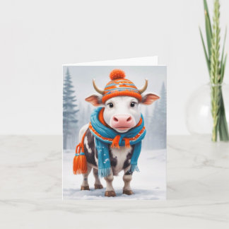 Cosy Cow Winter  Card