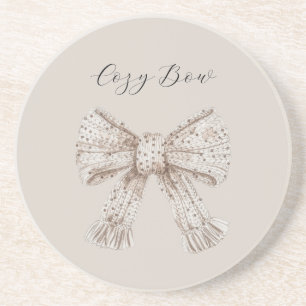 Cosy Cream Bow Coaster