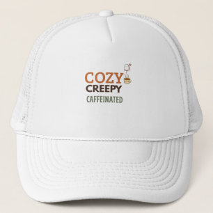 Cosy Creepy & Caffeinated Halloween Coffee Fall Trucker Hat