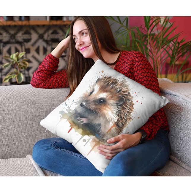 Cosy Critter: Hedgehog in Watercolor  Cushion (Creator Uploaded)