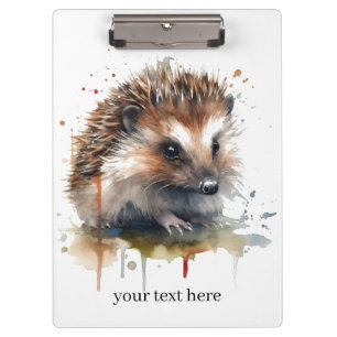 Cosy Critter: Hedgehog in Watercolor, custom Clipboard
