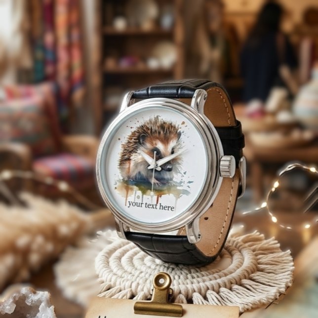  Cosy Critter: Hedgehog in Watercolor, custom  Watch (Creator Uploaded)