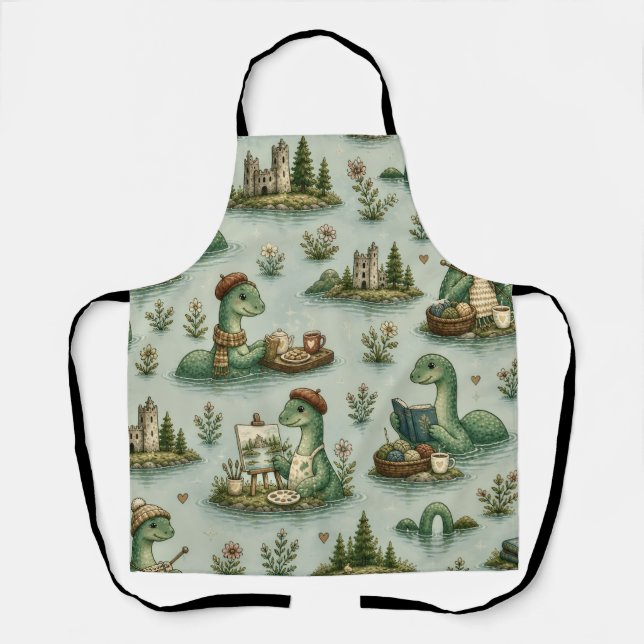 Cosy Cryptids Nessie Loch Ness Monster hobbies  Apron (Front)