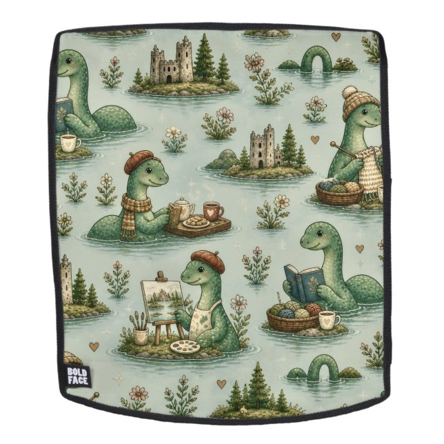 Cosy Cryptids Nessie Loch Ness Monster hobbies  Backpack (Removable Face)