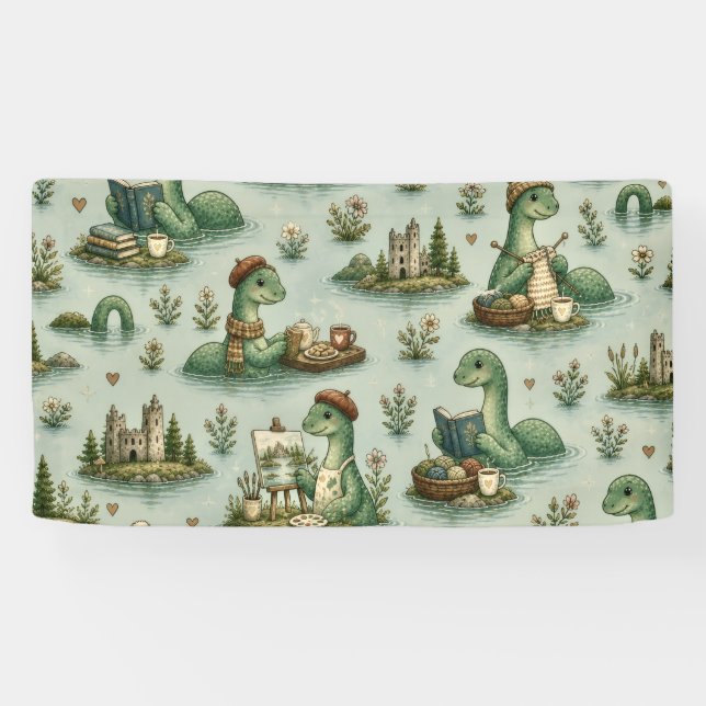 Cosy Cryptids Nessie Loch Ness Monster hobbies  Banner (Horizontal)