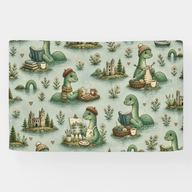 Cosy Cryptids Nessie Loch Ness Monster hobbies  Banner (Horizontal)