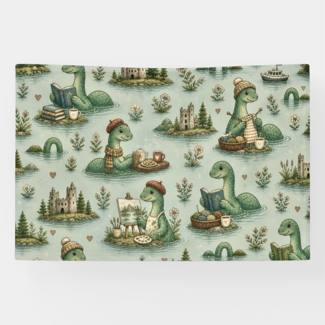 Cosy Cryptids Nessie Loch Ness Monster hobbies  Banner (Horizontal)