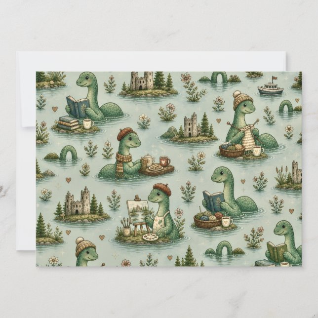 Cosy Cryptids Nessie Loch Ness Monster hobbies  Card (Front)