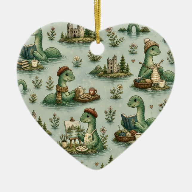 Cosy Cryptids Nessie Loch Ness Monster hobbies  Ceramic Ornament (Front)