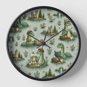 Cosy Cryptids Nessie Loch Ness Monster hobbies Clock