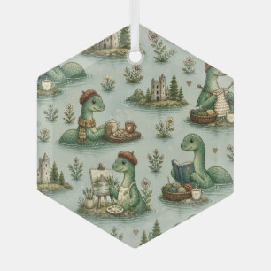 Cosy Cryptids Nessie Loch Ness Monster hobbies Glass Tree Decoration