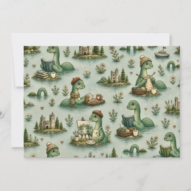 Cosy Cryptids Nessie Loch Ness Monster hobbies  Invitation (Front)