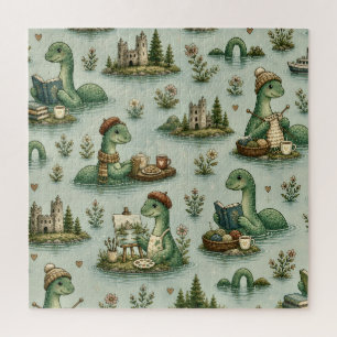Cosy Cryptids Nessie Loch Ness Monster hobbies Jigsaw Puzzle