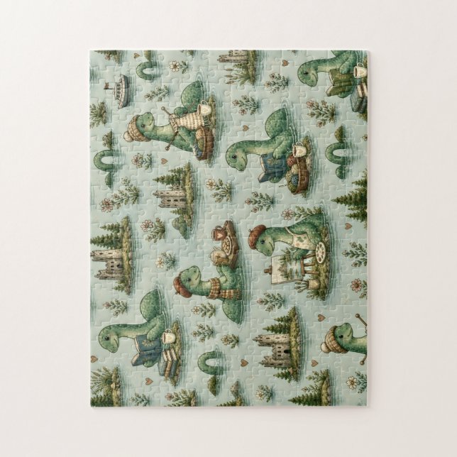 Cosy Cryptids Nessie Loch Ness Monster hobbies  Jigsaw Puzzle (Vertical)