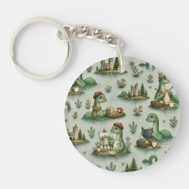 Cosy Cryptids Nessie Loch Ness Monster hobbies  Key Ring (Front)