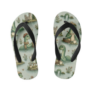 Cosy Cryptids Nessie Loch Ness Monster hobbies Kid's Thongs