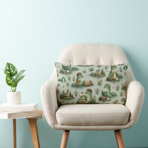 Cosy Cryptids Nessie Loch Ness Monster hobbies Lumbar Cushion